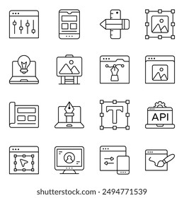 Conjunto de iconos lineales de diseño

