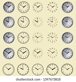 A set for designing a model of a clock. The concept of world time. Business background. Internet Marketing. Daily infographics