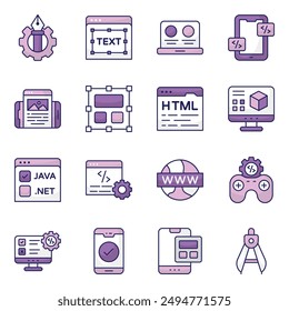 Set of Designing and Programming Flat Icons

