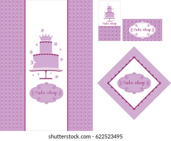 A set of designs for bakery or confectionery for menu, business card, corporate identity editable vector.