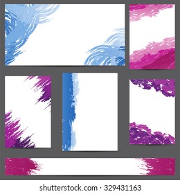 Set of designs banners with blots of paint