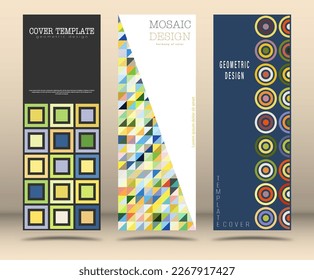 A set of designs of different styles. Template for background, cover, screensaver, website and creative idea. Layout for interior design, corporate style and decorative creativity