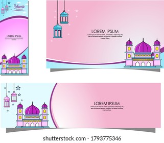 conjunto de diseños con conceptos islámicos y mezquitas