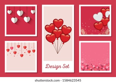set designs of love with decoration vector illustration design