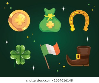 set designs of saint patrick day vector illustration designicon