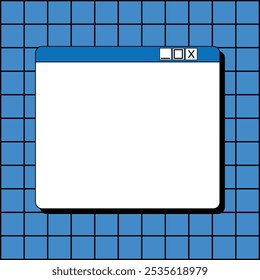Set Of Desktop Browser and Window Templates. Computer User Interface Elements and Vintage Aesthetic Icons.