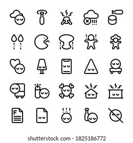 Set of despair, hopeless, oppressed, sad, depressed outline style icon - vector