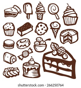 Set of dessert baking and sweet icons