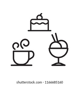 Set of Dessert Icons. Simple design. Isolate on white background.