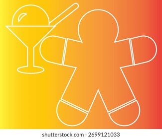 Set von Dessert und Süßigkeiten, Vektorsymbole. einfache Dessert-Icons wie Pudding, Eis im Glas, und Lebkuchen Mann, für Menüs, Apps oder Branding konzipiert.EPS10AI.

