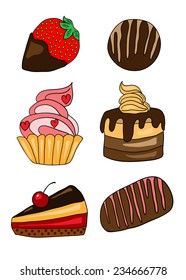 Set of desserts