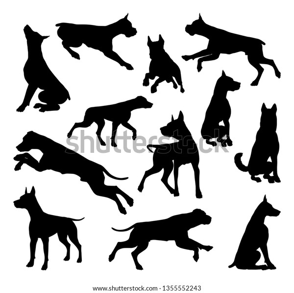 犬の細かい動物のシルエット のベクター画像素材 ロイヤリティフリー