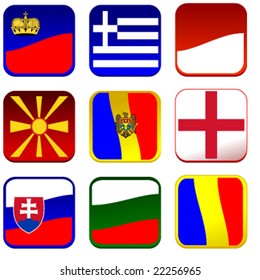 set of detailed flag icons europe vector illusrtation part 3 of 4