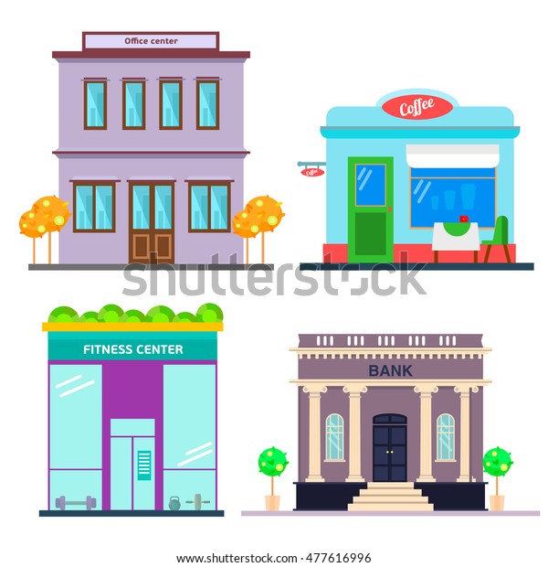 Set Detailed Flat Design City Public Stock Vector (Royalty Free) 477616996