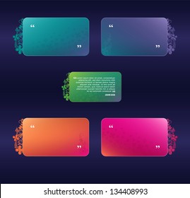 Set of detailed floral testimonials block for web template. Vector.