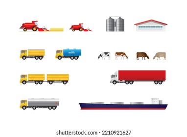A set of detailed icons on the agricultural theme