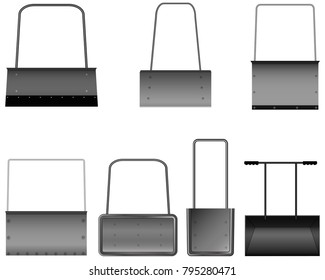 set detailed snow shovels