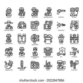 Conjunto de iconos de línea delgada y píxeles perfectos para cualquier proyecto web y de aplicación. 