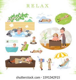 A set of Detective man about relaxing.There are actions such as vacation and stress relief.It's vector art so it's easy to edit.

