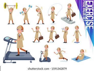 A set of Detective man on exercise and sports.There are various actions to move the body healthy.It's vector art so it's easy to edit.
