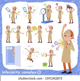 A set of Detective man on inferiority complex.There are actions suffering from smell and appearance.It's vector art so it's easy to edit.
