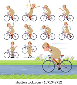 A set of Detective man on a road bike.There is an action that is enjoying.It's vector art so it's easy to edit.
