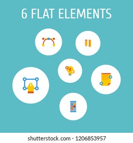 Set of development icons flat style symbols with brainstorm, vector art, vector tool and other icons for your web mobile app logo design.