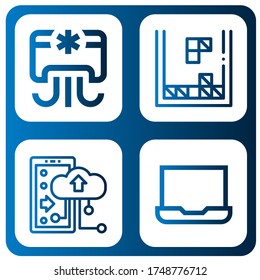 Set von Gerätesymbole. Zum Beispiel Klimaanlage, Cloud-Speicher, Laptop , Gerätesymbole