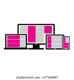Set device  technology , monitor, tablet, vector