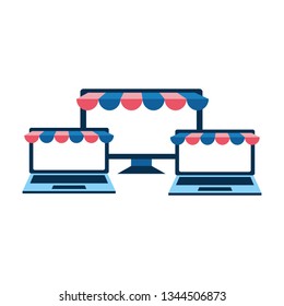 set devices with ecommerce tents