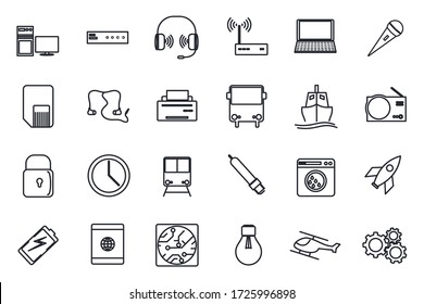 set devices and gadgets icon template for graphic and web design collection. devices pack symbol logo vector illustration