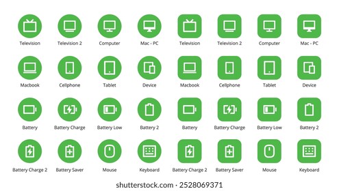 Set of devices icon collection with simple and modern style