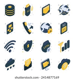 Conjunto de dispositivos iconos isométricos 

