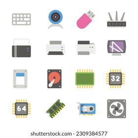 set of devices and network icons