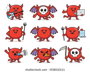 Set Of Devil Character Design