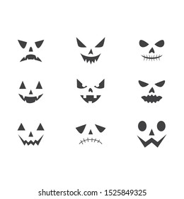 Set of Devil face character happy halloween day