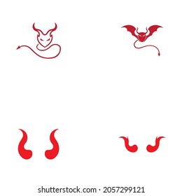 set of Devil horn logo Vector icon design illustration Template