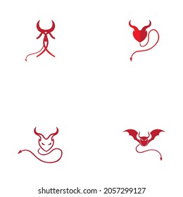 set of Devil horn logo Vector icon design illustration Template