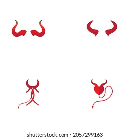set of Devil horn logo Vector icon design illustration Template