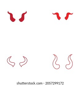 set of Devil horn logo Vector icon design illustration Template