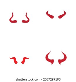 set of Devil horn logo Vector icon design illustration Template