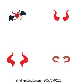 set of Devil horn logo Vector icon design illustration Template