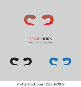 set of  Devil horn logo Vector icon design illustration Template on gray background