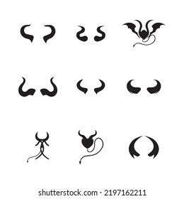 set of Devil horn Vector icon design illustration Template