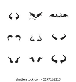 set of Devil horn Vector icon design illustration Template