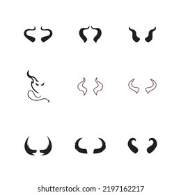 set of Devil horn Vector icon design illustration Template