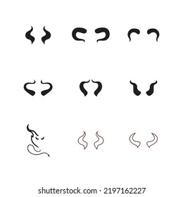 set of Devil horn Vector icon design illustration Template