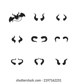 set of Devil horn Vector icon design illustration Template