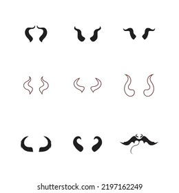 set of Devil horn Vector icon design illustration Template