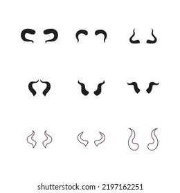 set of Devil horn Vector icon design illustration Template